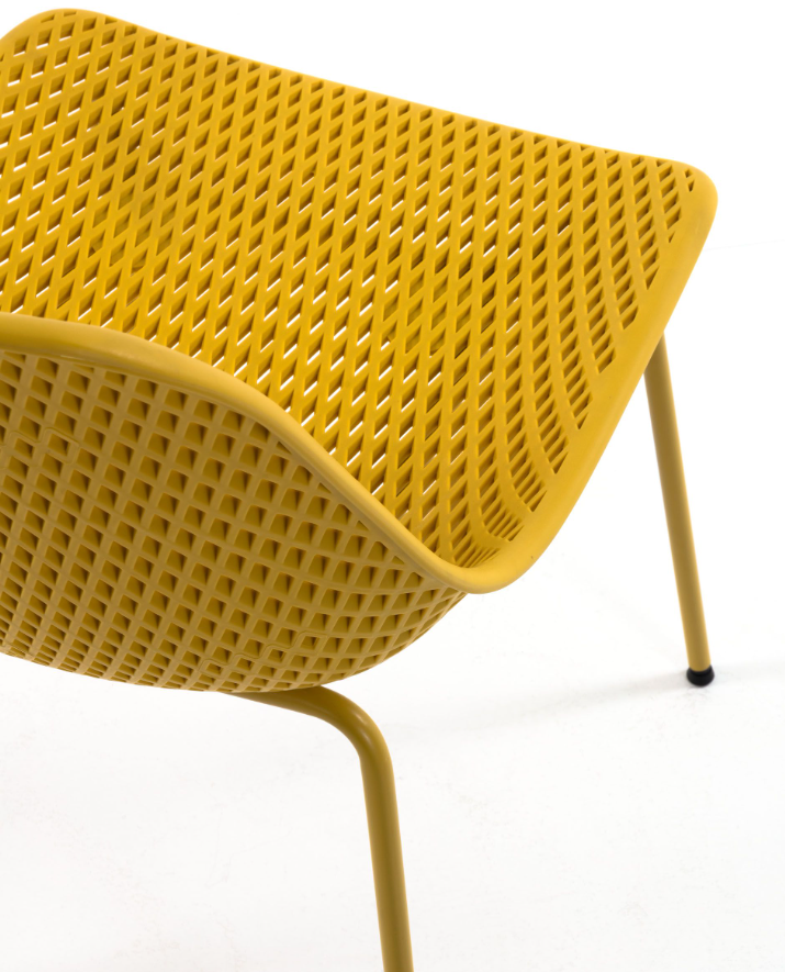 Silla Queen polipropileno y acero amarillo