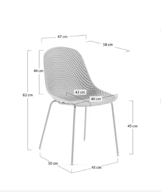 Silla Queen polipropileno y acero blanco