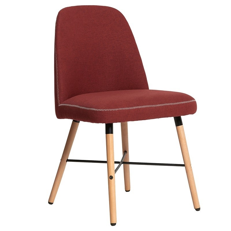 Silla nordica vintage Cancun tela rojo