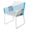 Silla Vivienne aluminio ratán azul