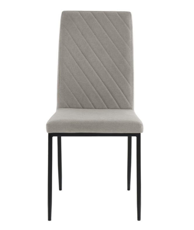 Silla Yvette tapizada en color gris claro