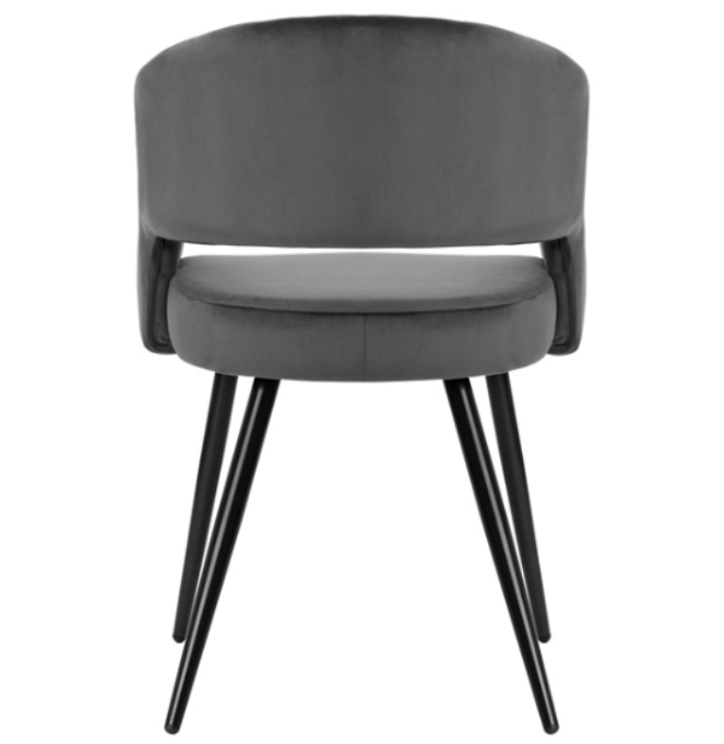 Silla terciopelo Zaira gris oscuro