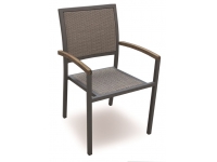 Silla aluminio rattan beige teka Chanty