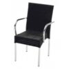 Sillon aluminio rattan negro Yuca