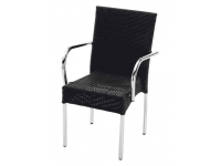 Sillon aluminio rattan negro Yuca