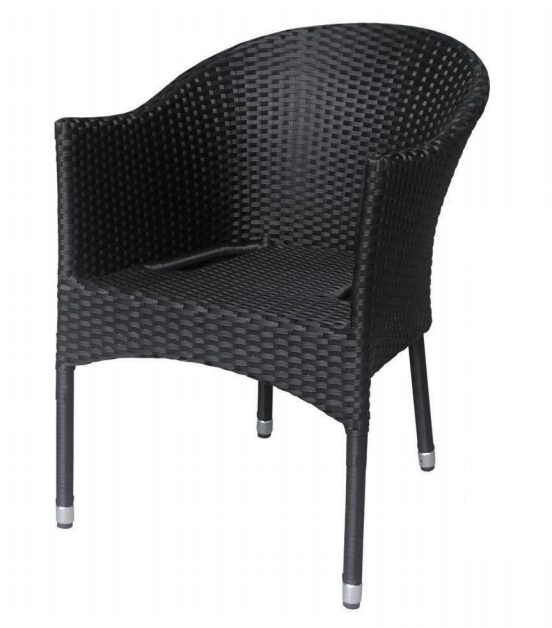 Sillon curvo ratan negro con cojin Verona