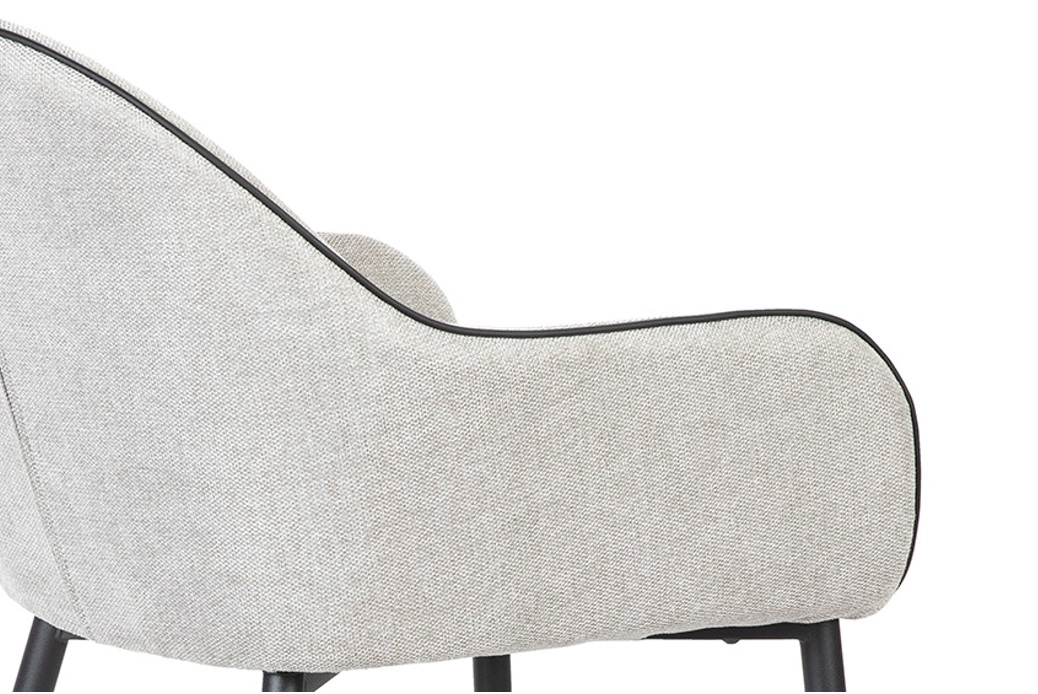 Silla con brazos tela gris claro DC-538