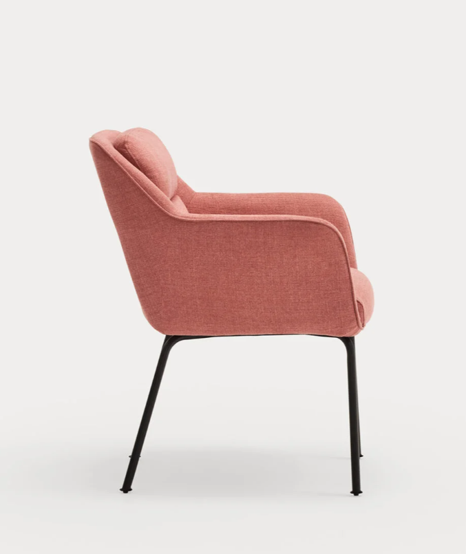 Silla de diseño Sadira tela coral