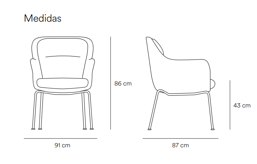 Silla de diseño Sadira tela mostaza