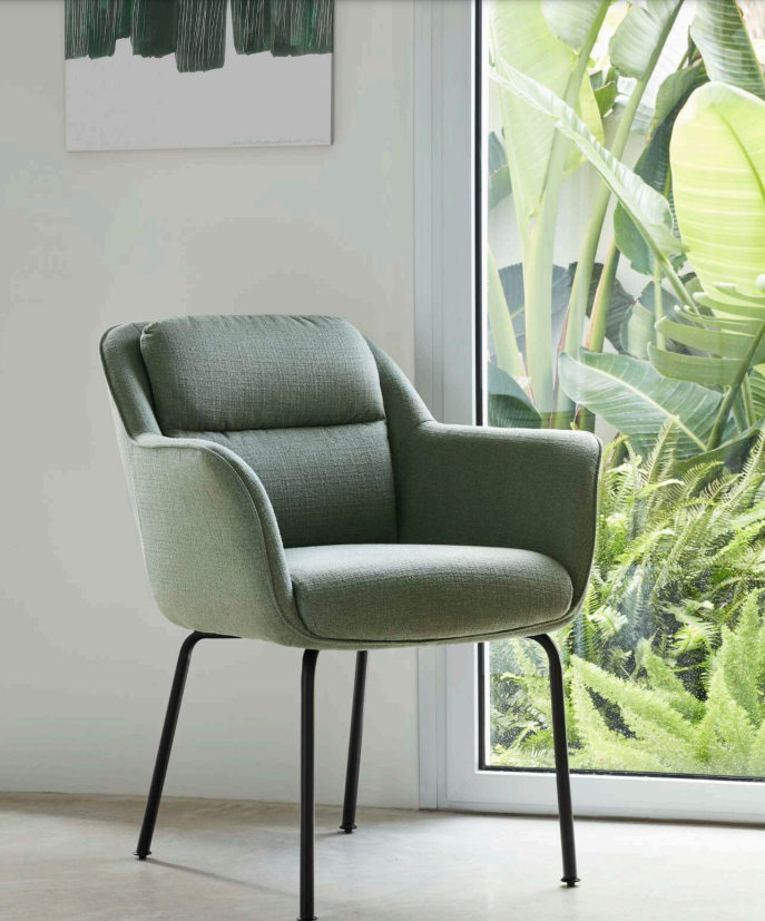 Silla de diseño Sadira tela verde