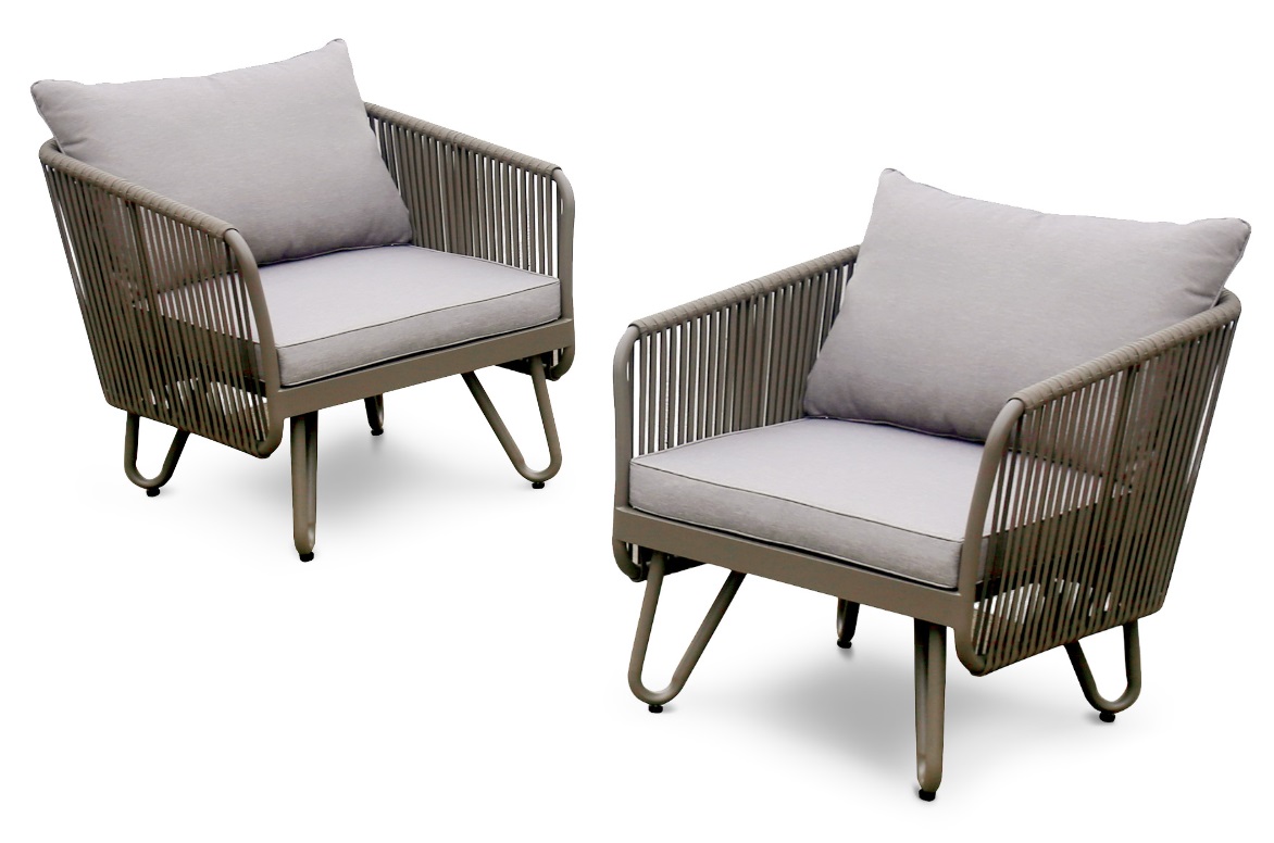 Set sofas jardin Sibenik cuerda textilene taupe