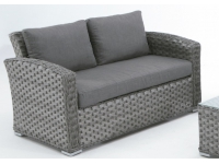 Sofa rattan gris Lura dos plazas