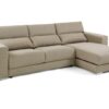 Sofa binari deslizante 3 plazas chaise longue tela beige