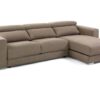 Sofa binari deslizante 3 plazas chaise longue tela marron