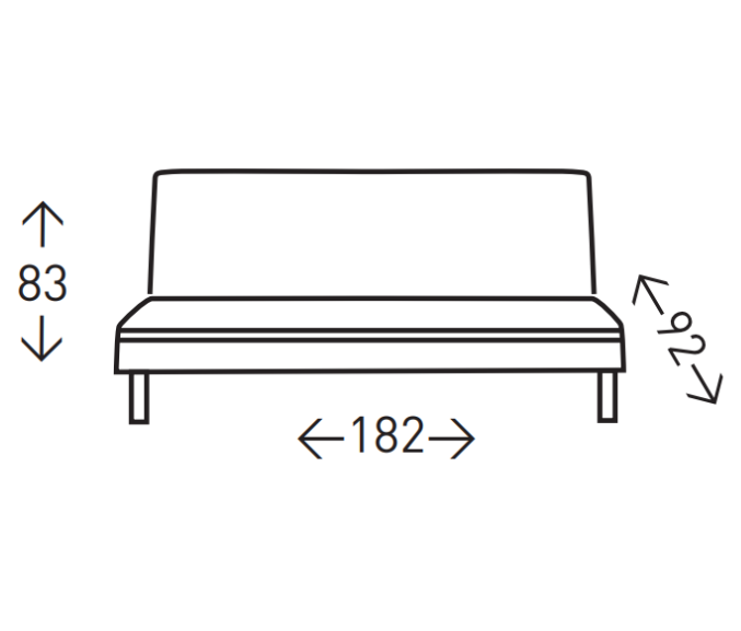 Sofá cama Neo terciopelo azul 182 cm