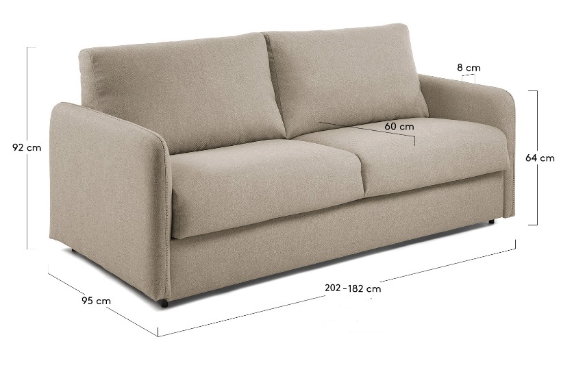 Sofa cama pocket colchon tela kansas beige