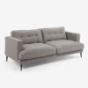 Sofa 3 plazas florence tela gris pies acero negro