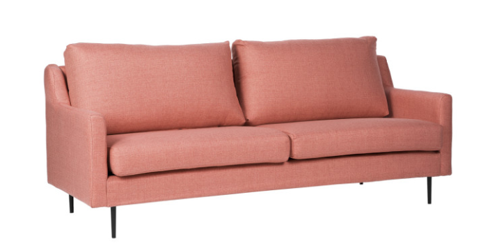 Sofa London tapizado en color rose 3 plazas