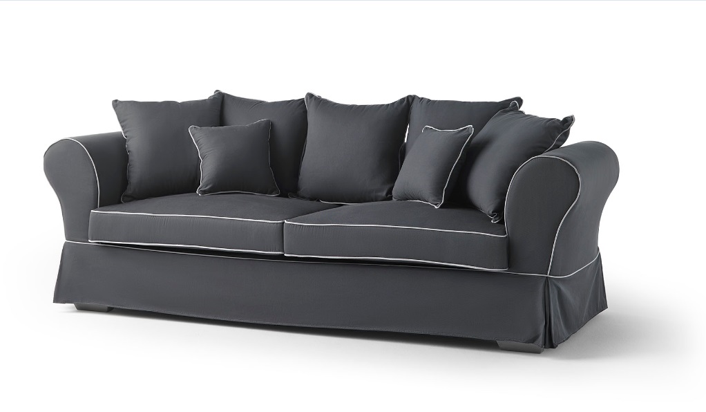 Sofa Mozart tela gris 3 plazas