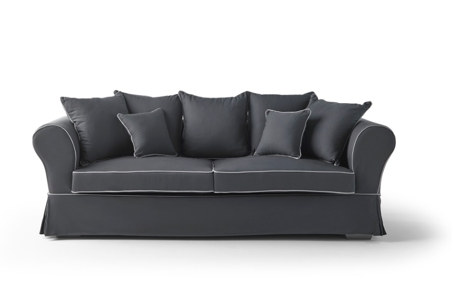 Sofa Mozart tela gris 3 plazas