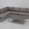 Sofa terraza rinconera Luzern aluminio taupe cuerda beige