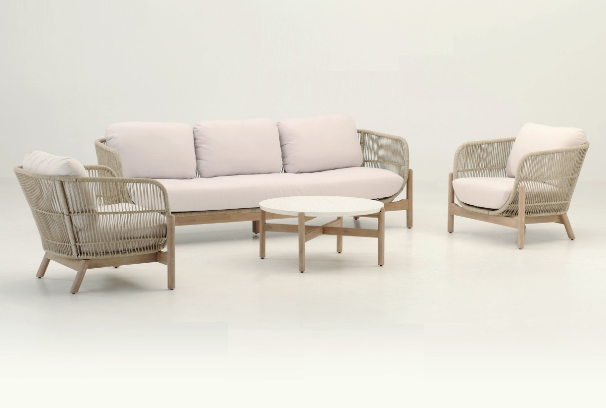 Set Talara sofas cuerda beige light Teak