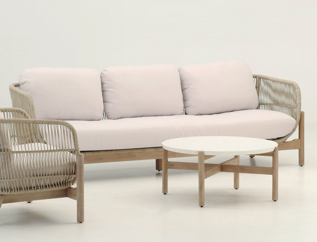 Talara sofa 3 plazas cuerda beige light Teak