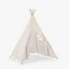 Tipi Doris 100% algodón blanco y patas de madera maciza de pino