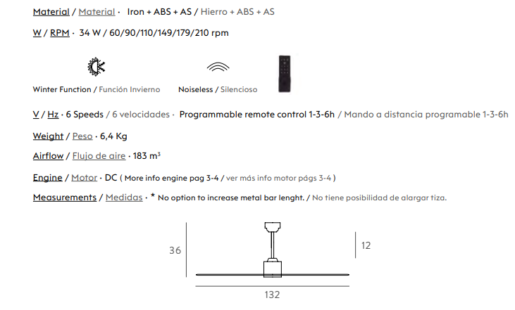 Ventilador de techo Cyclo cromo satinado