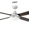 Ventilador de techo con luz Loft cromo satinado