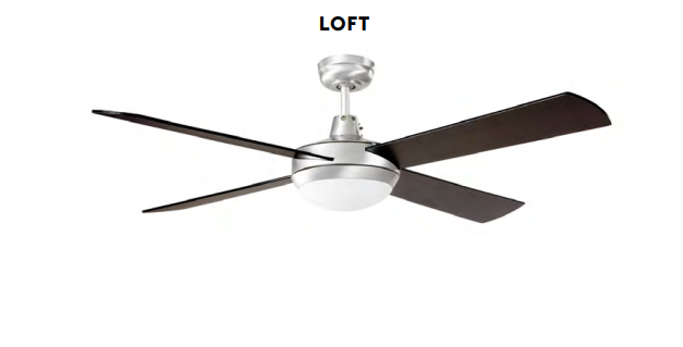 Ventilador de techo con luz Loft cromo satinado