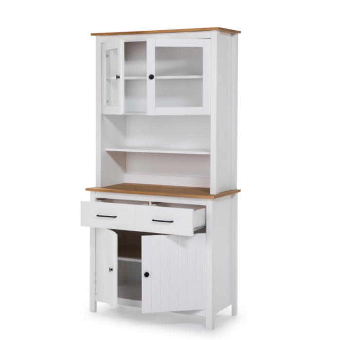 Mueble vitrina Miranda madera blanco 90 cm