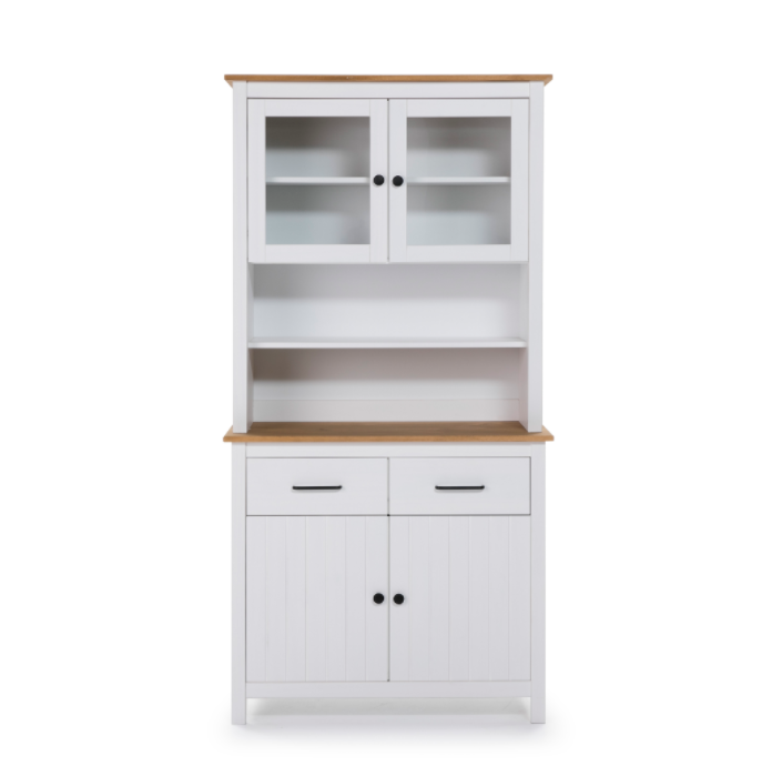 Mueble vitrina Miranda madera blanco 90 cm