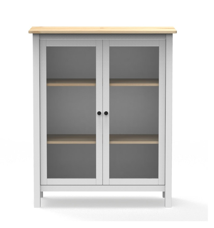 Mueble vitrina Misti madera blanco 110 cm