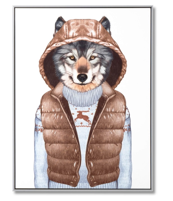 Cuadro Wolf Vest blanco 60x80 xm