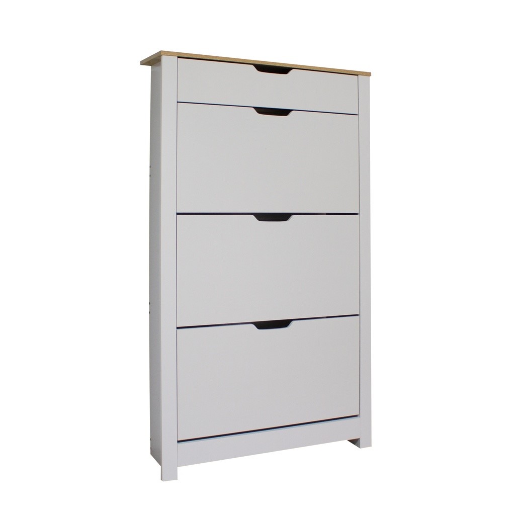 ZAPATERO BLANCO BALI 3 APARTADOS Y 1 CAJÓN 78x24x140cm