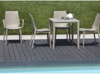 Mesa imitacion rattan Orazio tortora 160x90