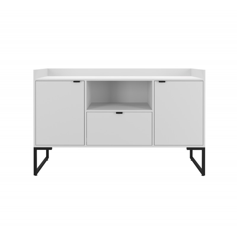 Aparador buffet Anika blanco y metal negro 135cm