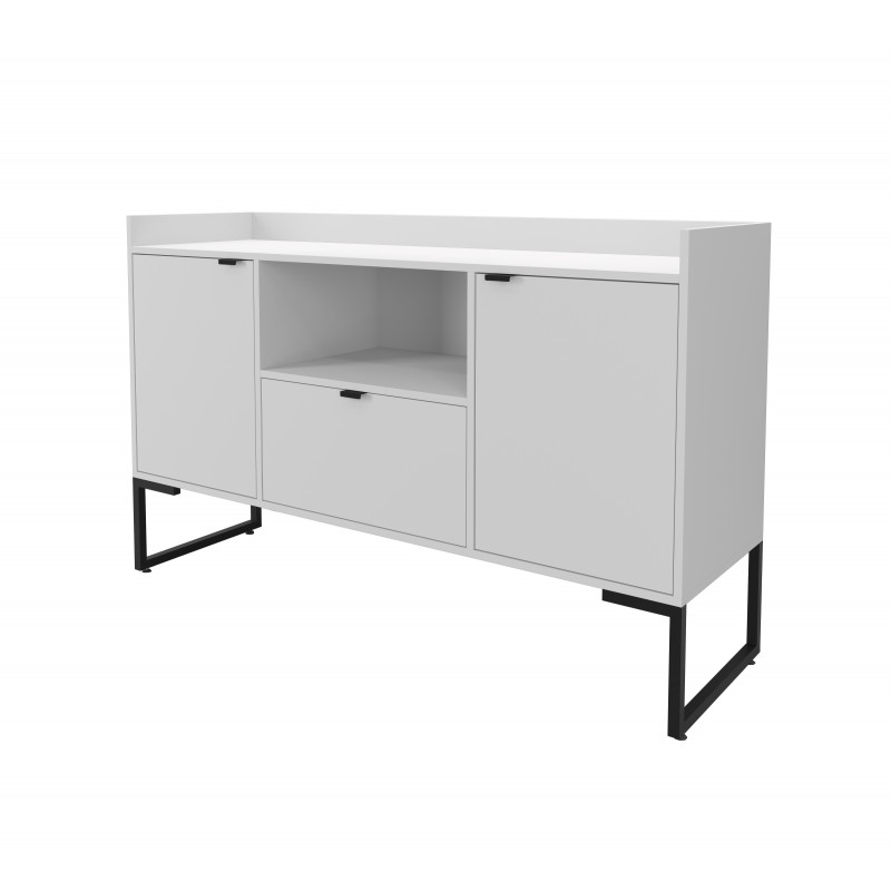 Aparador buffet Anika blanco y metal negro 135cm