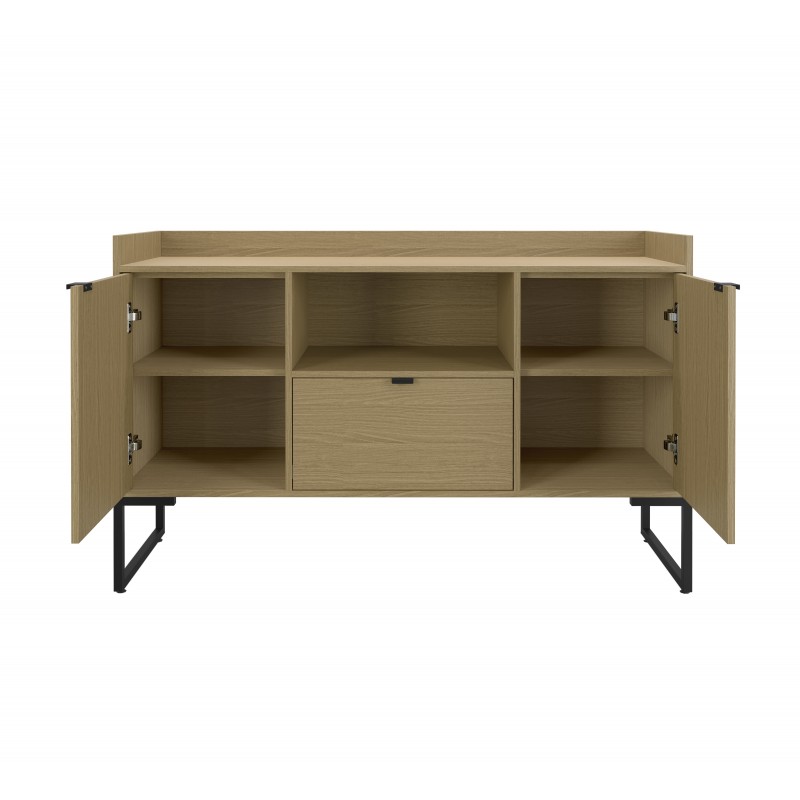 Aparador buffet Anika roble y metal negro 135cm