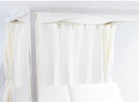 Cama balinesa cortinas aluminio blanco