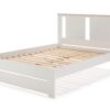 Cama madera Enara blanco con somier 140x190 cm