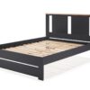 Cama madera Enara antracita con somier 140x190 cm