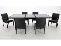 Mesa Kenia extensible rattan negro 180-240x100