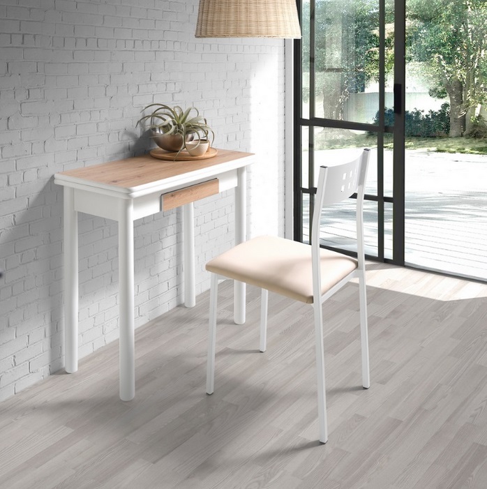 Silla cocina metal blanco polipiel blanco Faro