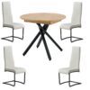 Conjunto de comedor mesa redonda Danube sillas roma beige