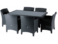 Conjunto terraza rattan negro Spring