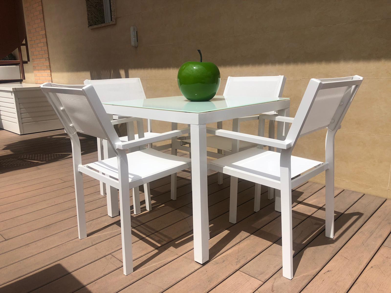 Silla terraza alumino blanco Taha