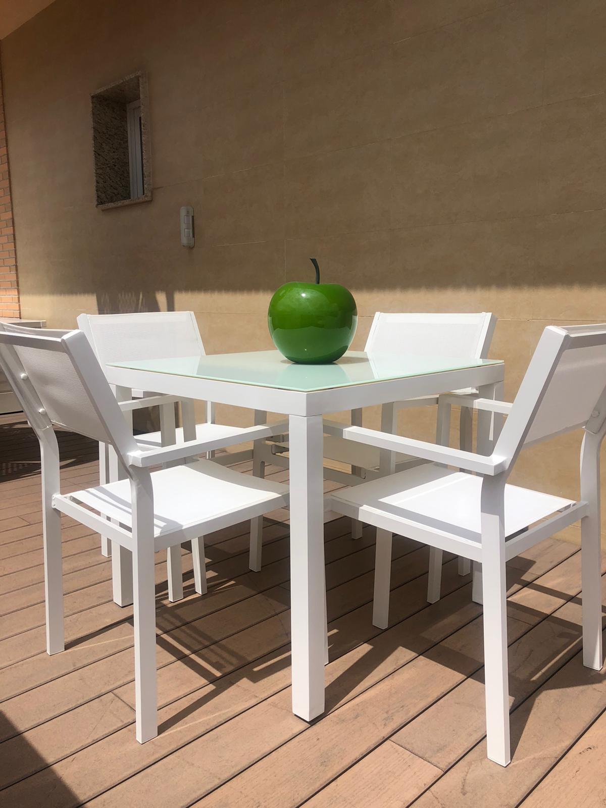 Silla terraza alumino blanco Taha