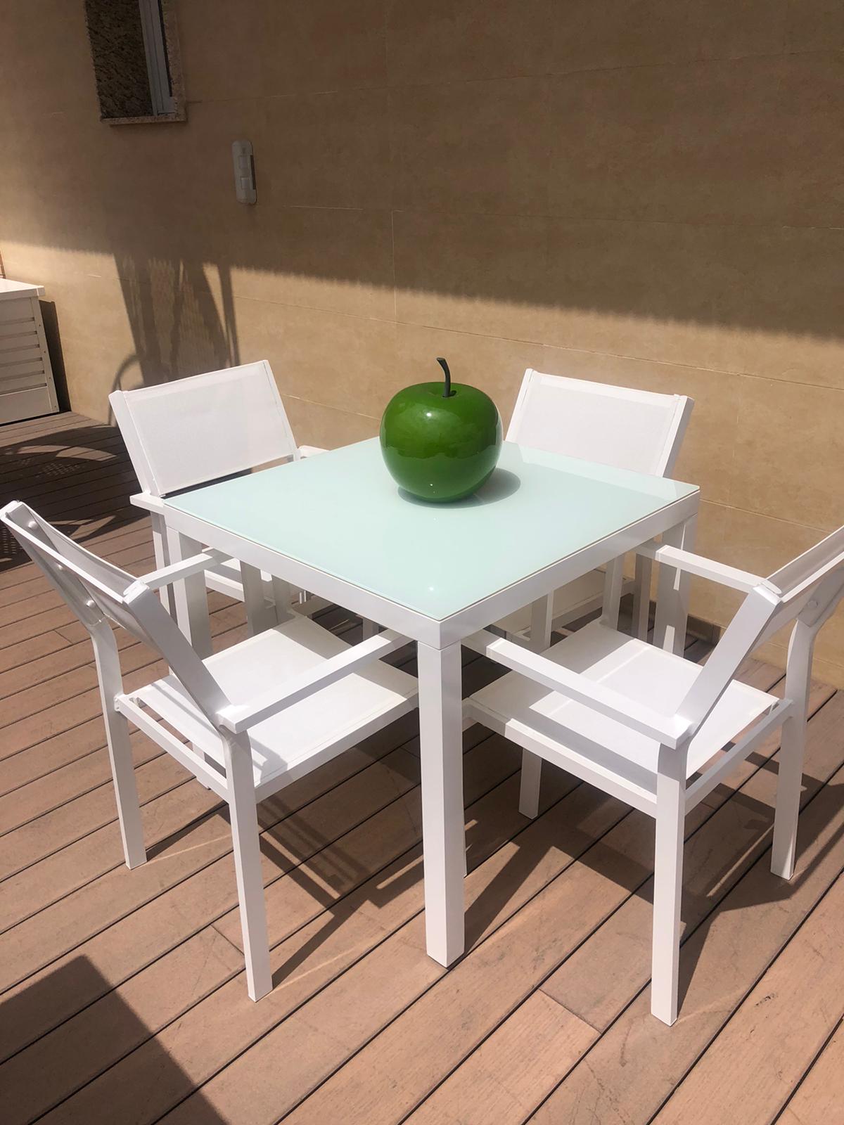 Silla terraza alumino blanco Taha